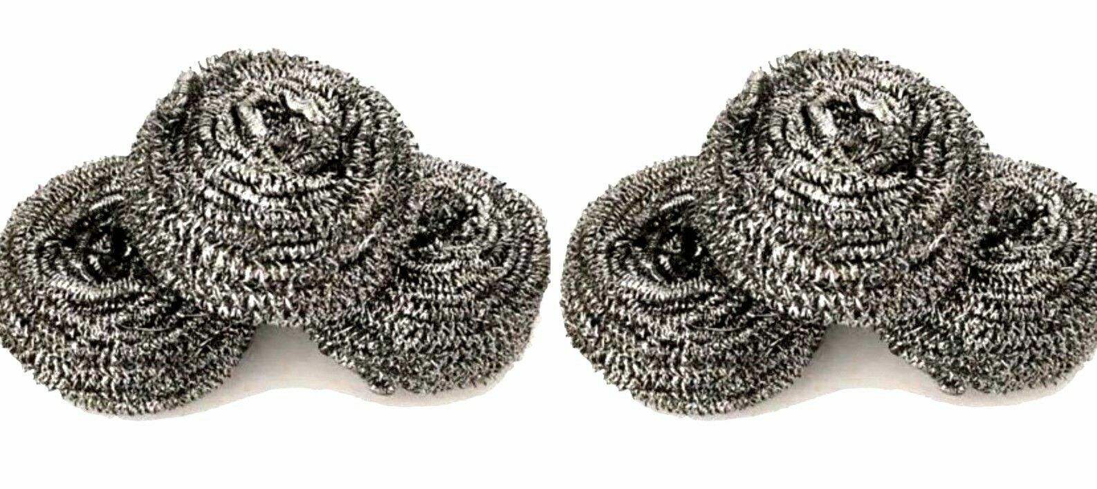 2 X 3 Pieces Shining Stainless Steel Sponges Scrubbers Scouring Pads Total 6 pcs