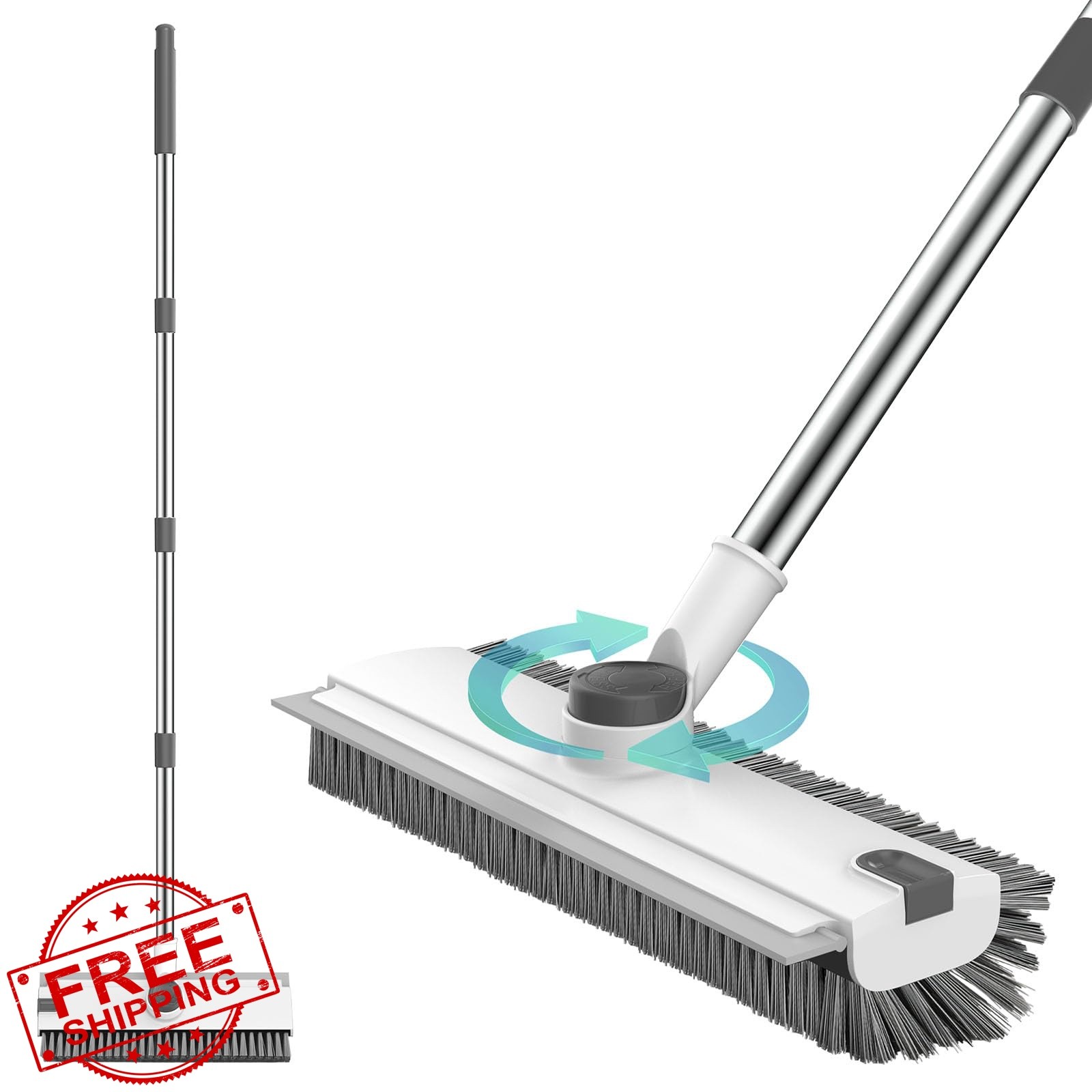 SetSail Floor Scrub Brush Grey White Handle