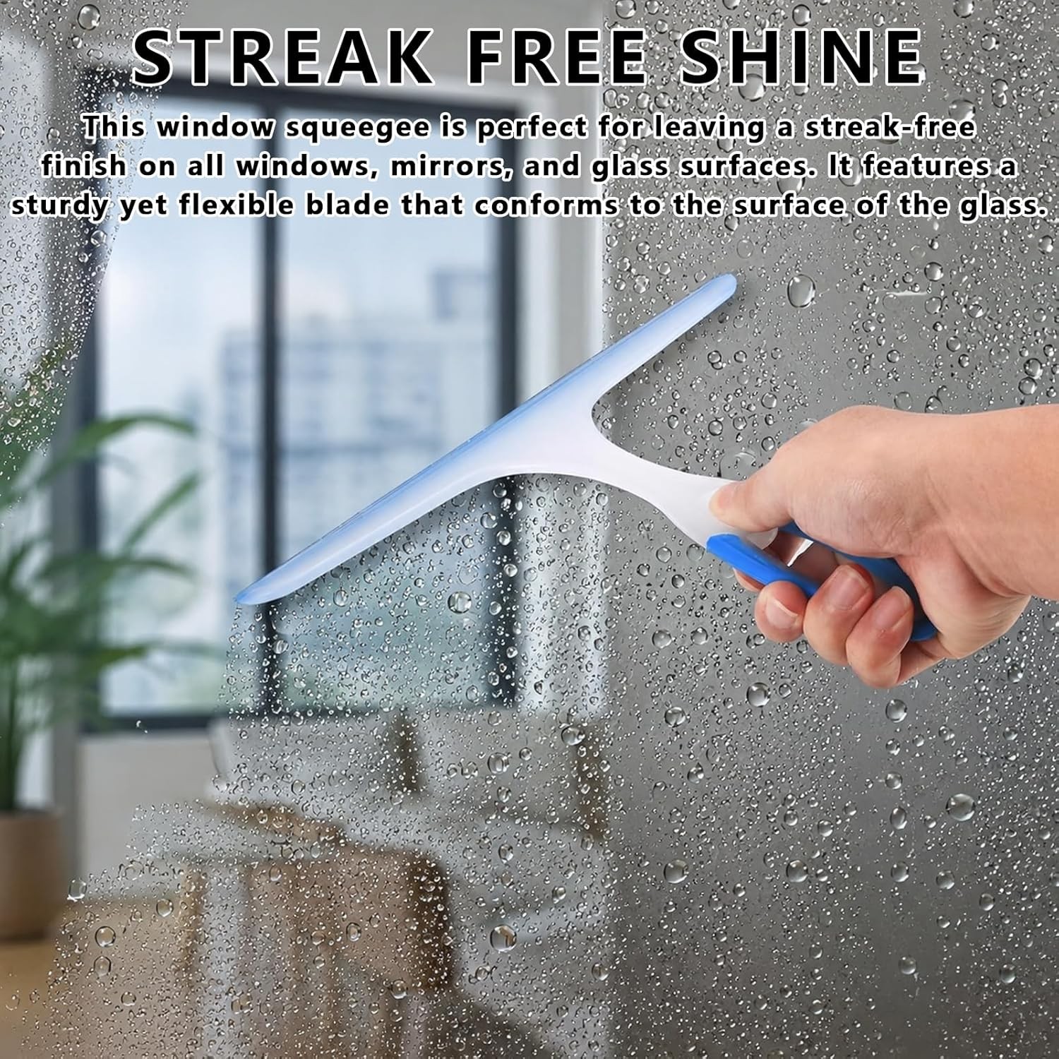 Shower Squeegee for Glass Doors 3-Pack Window Wiper Car Bathroom Mirror Cleaner