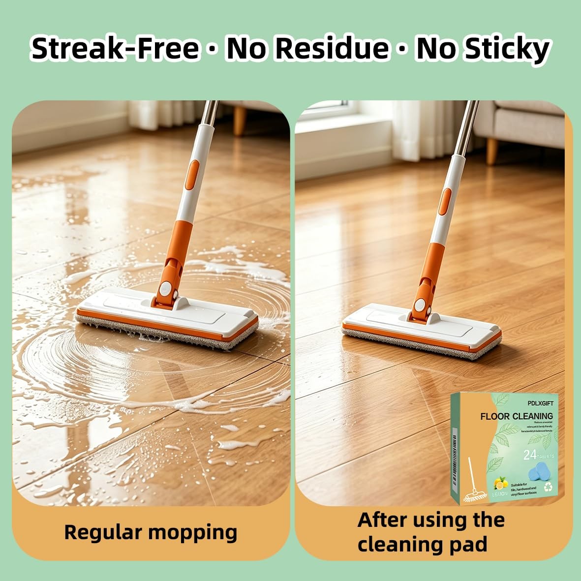 Floor Cleaner , 24pcs Multi-Surface Floor Cleaner Solution | Pet Safe, No Res…