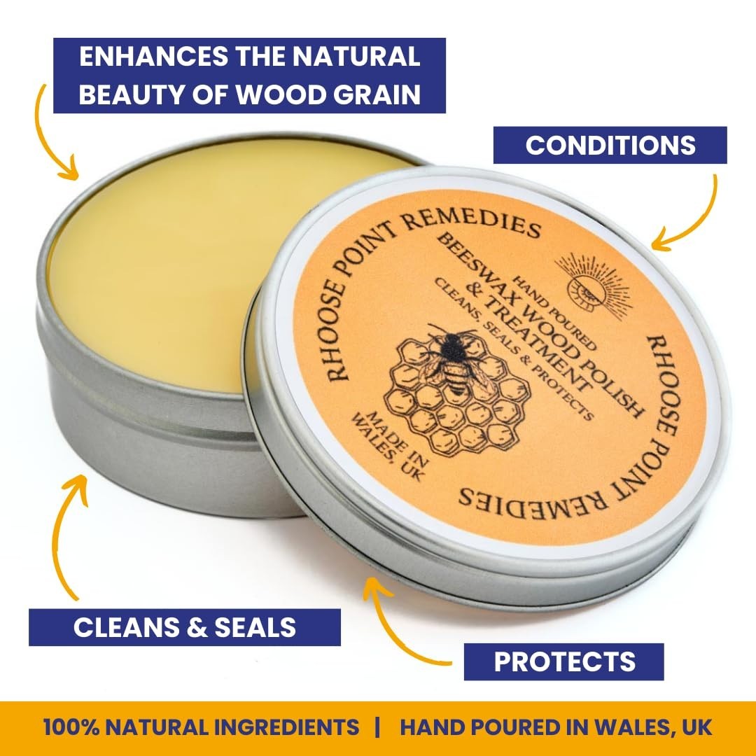 Beeswax Furniture Polish & Conditioner – Lavender 3.4oz, Enhances & Protects Woo