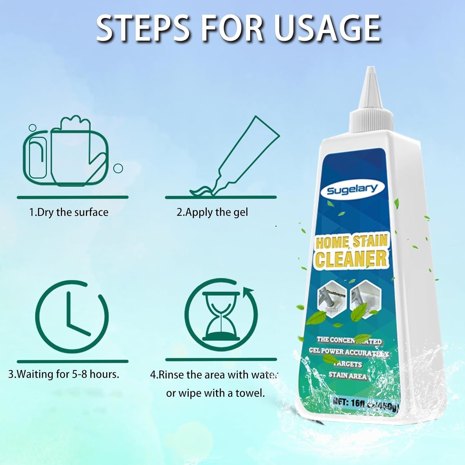 Multi-Surface Grout and Sink Cleaner Gel – Efficient Cleaning for Home, 16 Fl Oz