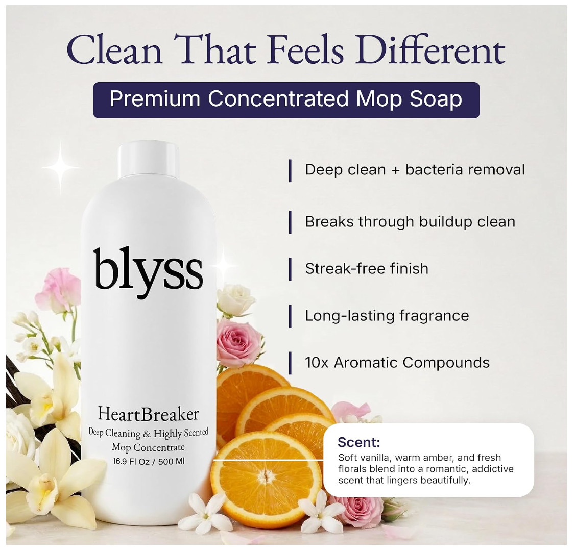 Blyss Mop Soap HEARTBREAKER 16.9 Fl Oz