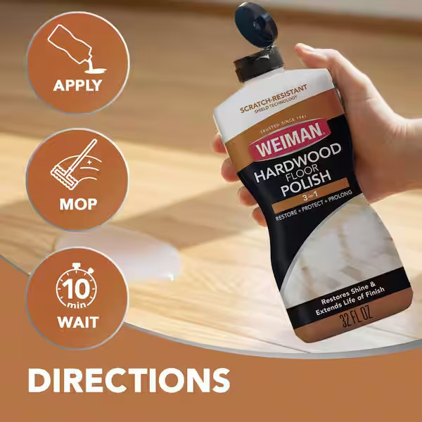 32 Oz. Hardwood Floor Polish & Restorer – High-Traffic Area Cleaner & Shine
