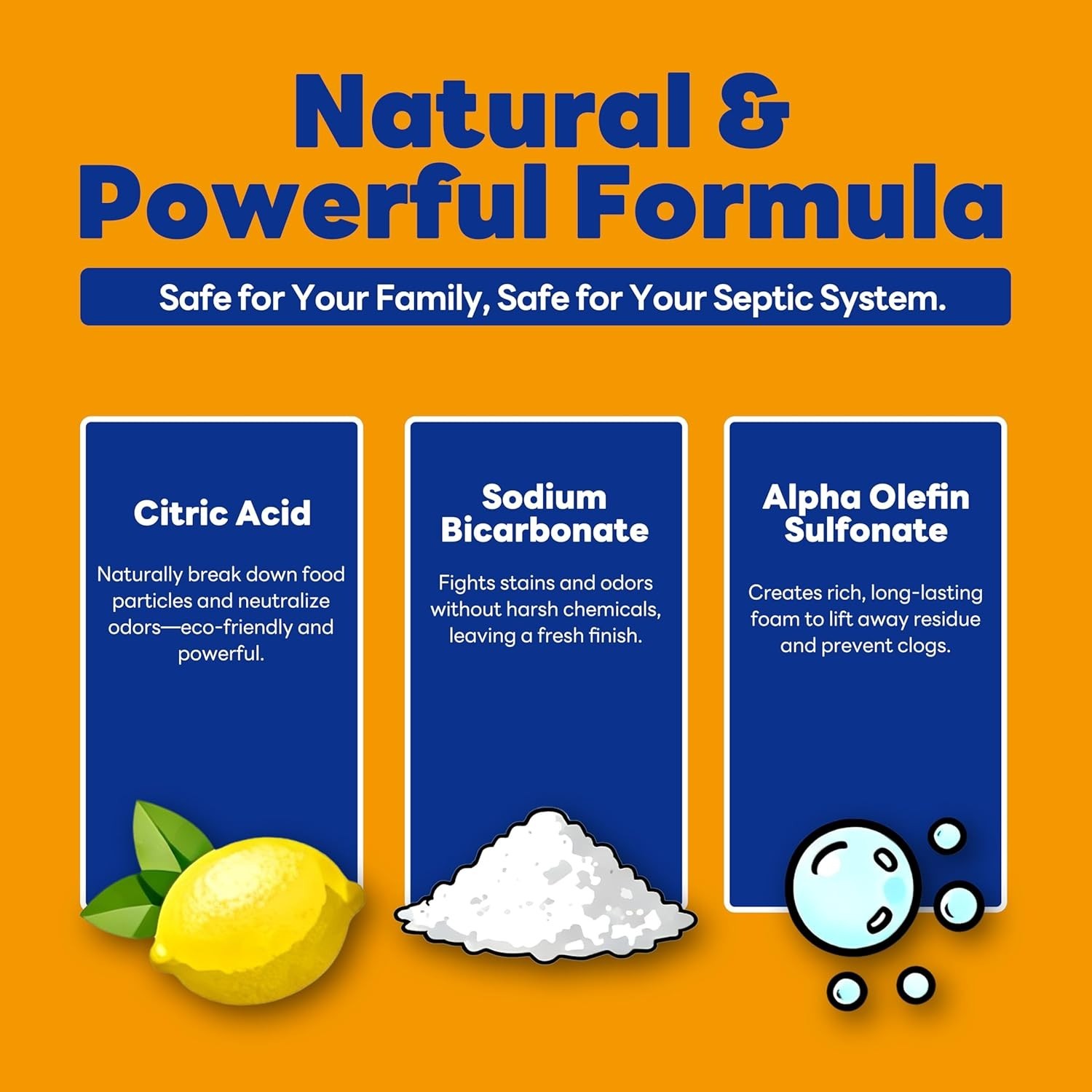 30ct Lemon Foaming Tablets: Eco-Friendly Garbage Disposal Cleaner & Deodorizer