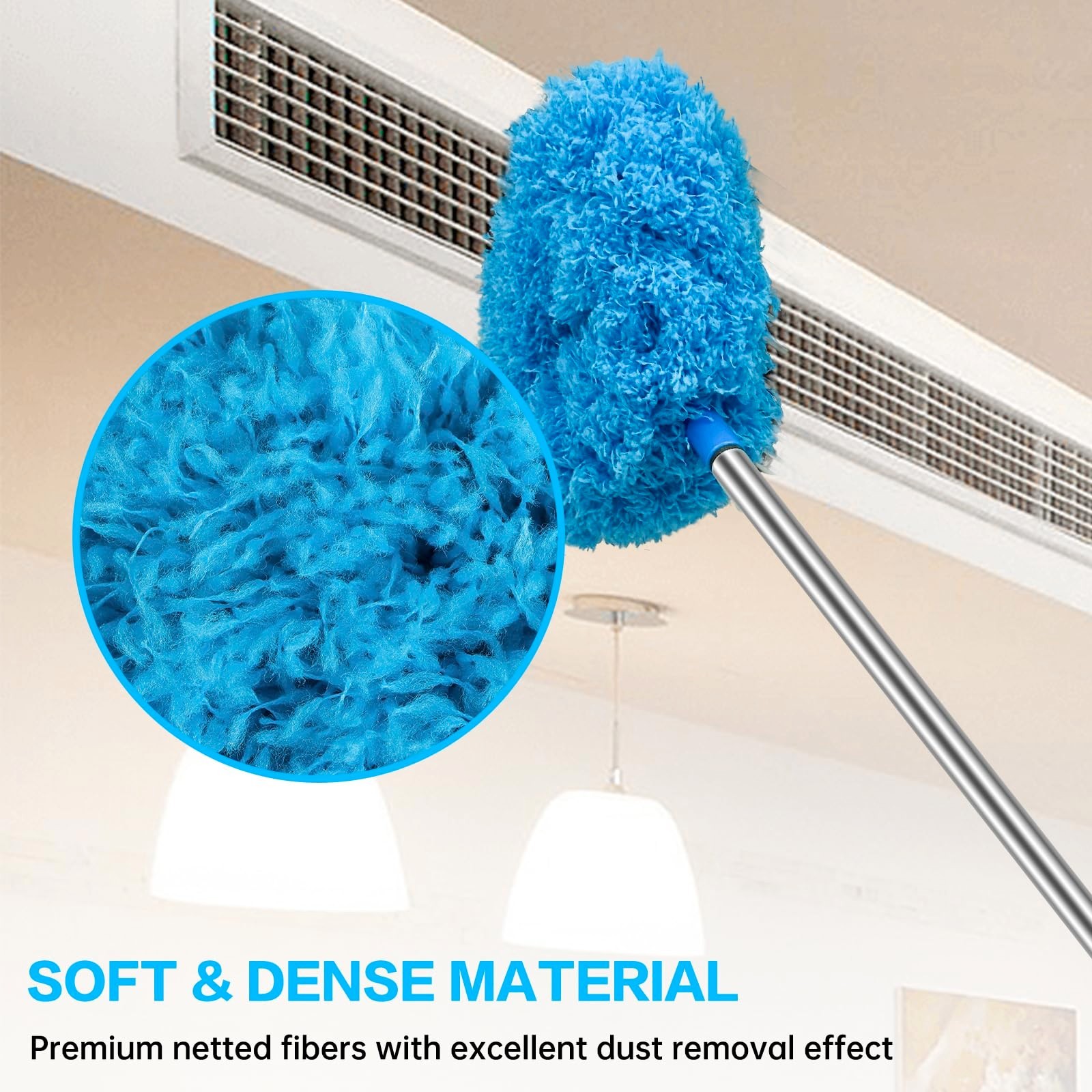 Ceiling Fan Blade Cleaner Duster with Extension Pole, Adjustable 13-49.7″ – Reus