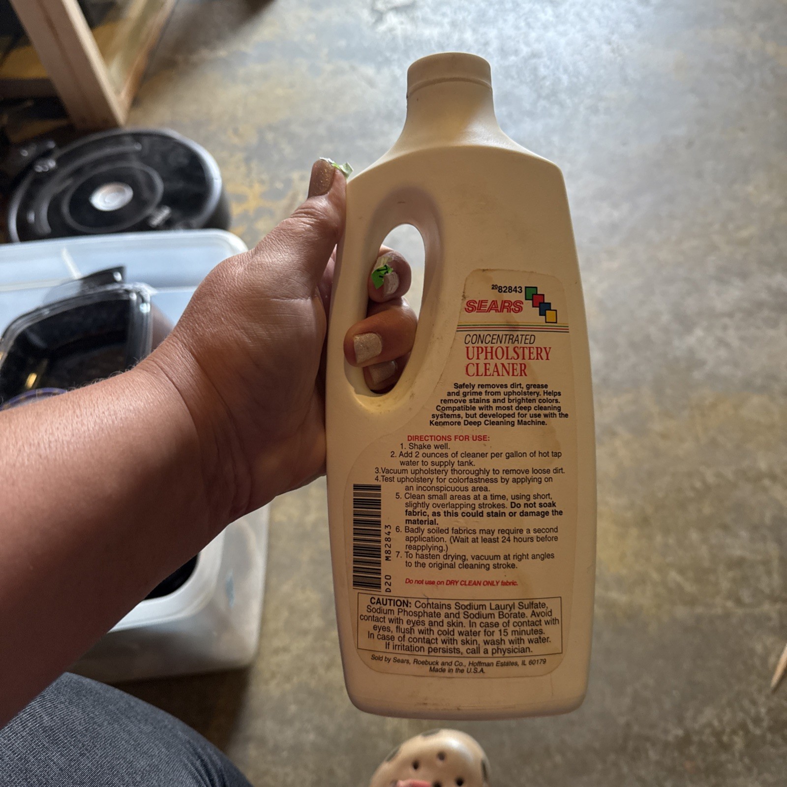 Sears concentrated upholstery cleaner 32 fluid ounces vintage