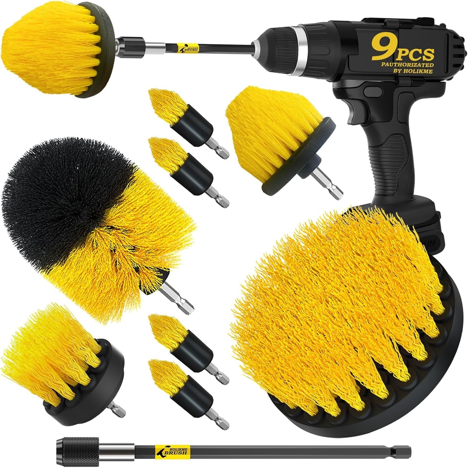 Drill Brush Attachment Set 4/7/9/10PCS Power Scrubber for Grout Tile Tub Shower