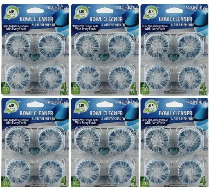 6 Pack Air Fusion Fresh Linen Bowl Cleaner & Air Freshener, 4 Ct/Pack