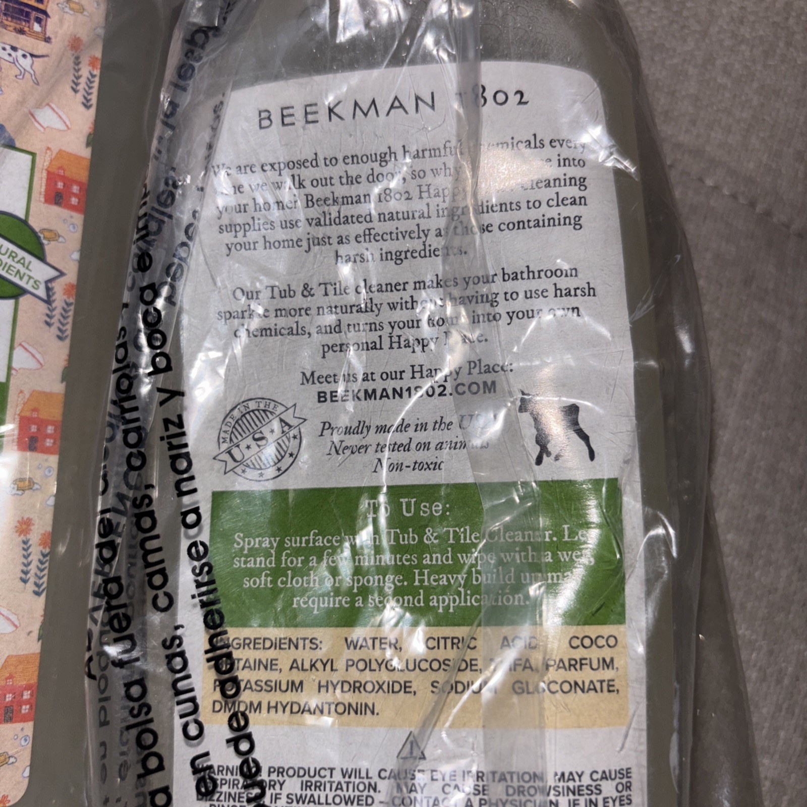 BEEKMAN 1802 HAPPY PLACE 2 TUB & TILE CLEANER – 20 FL & 1 Concentrate Lot Of 3