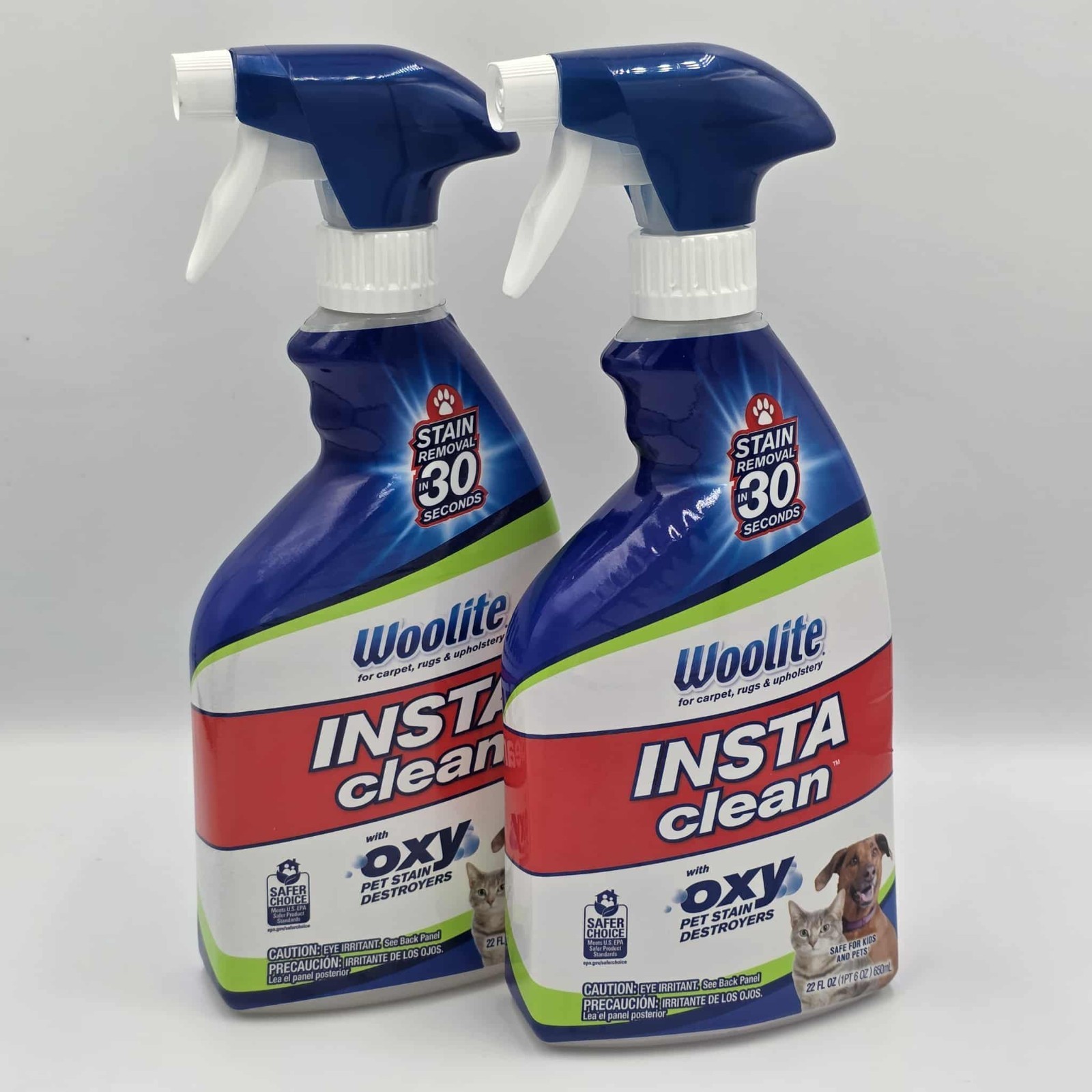 Woolite Instaclean w/Oxy Pet Stain Destroyers 22oz Spray Eliminates Odors – 2Pk