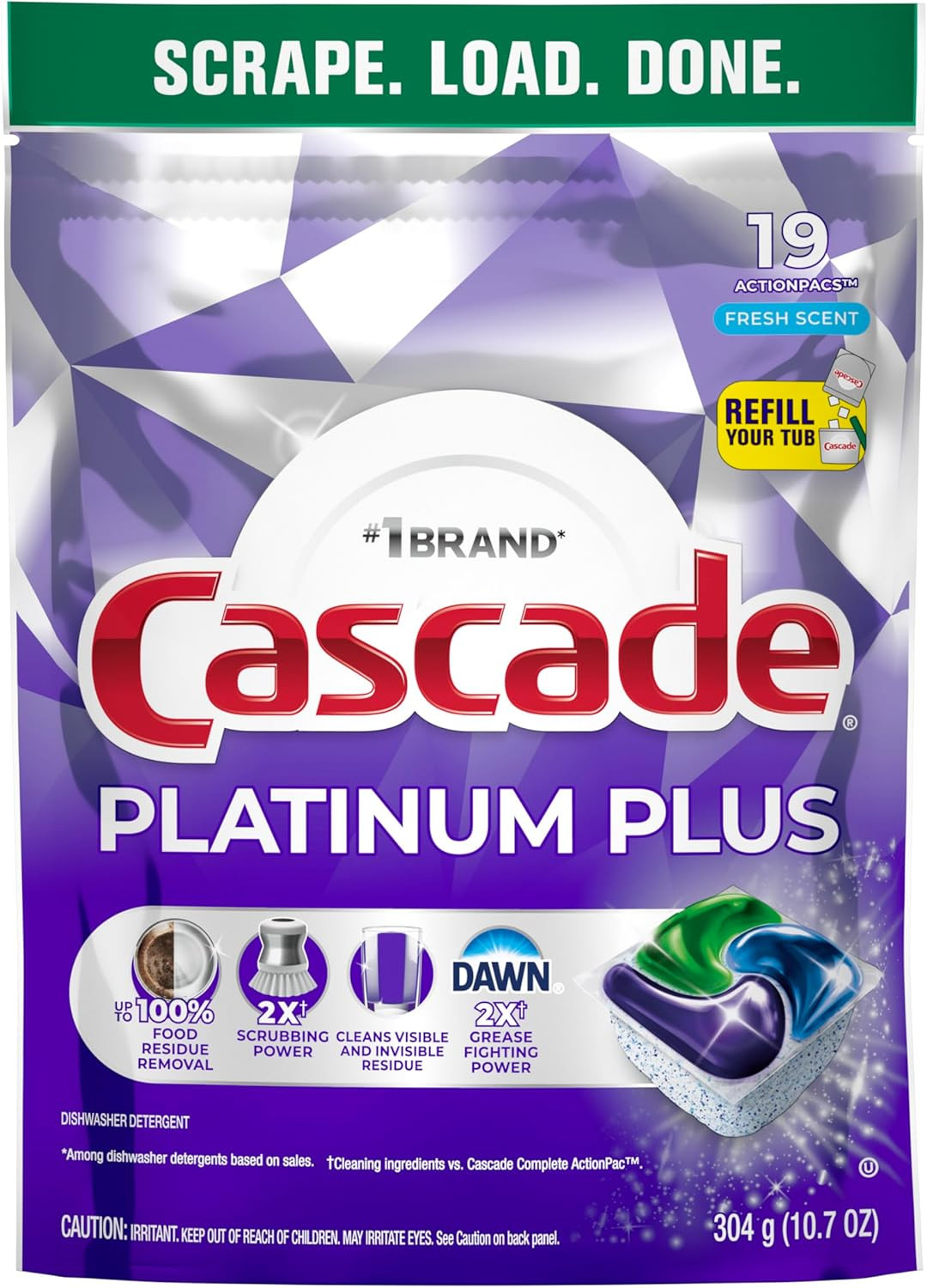 Platinum plus Dishwasher Pods, Dishwasher Detergent, Dish Detergent Soap, Fresh,