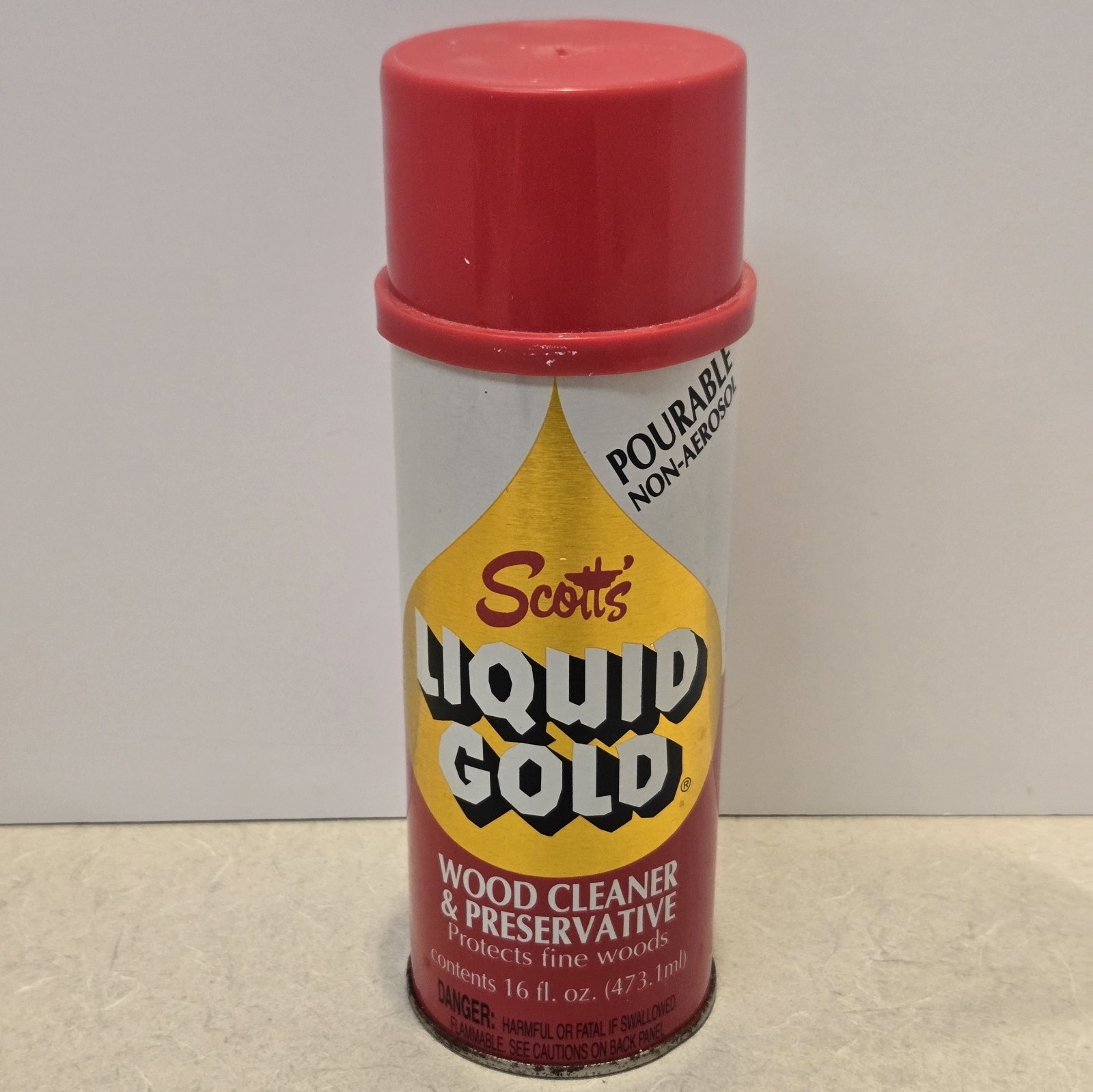 Vintage Scott’s Liquid Gold Wood Cleaner Pourable Top Non Aerosol 16oz