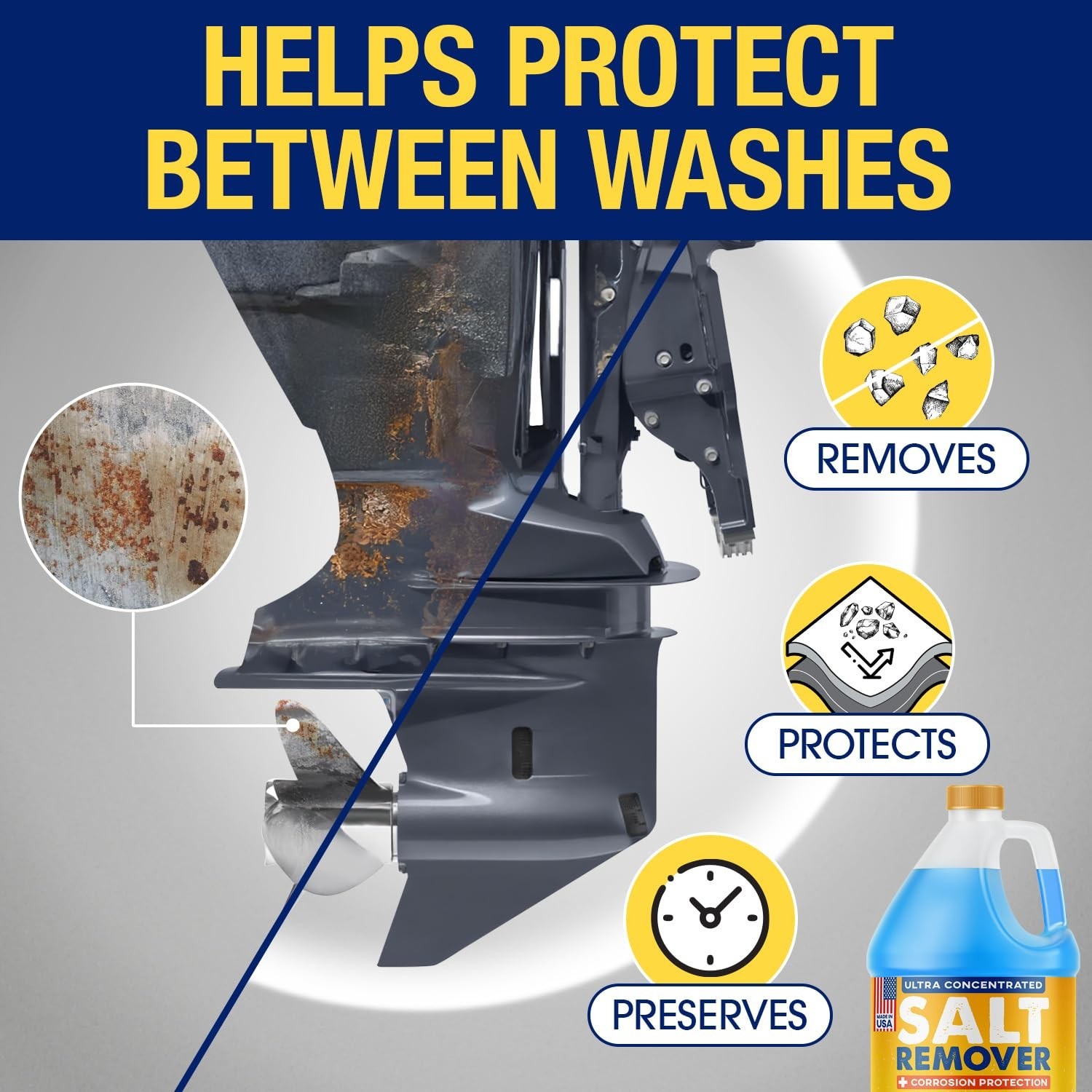 Concentrated Salt Remover & Corrosion Protection – 1 Gallon Cleaner for Boats, C