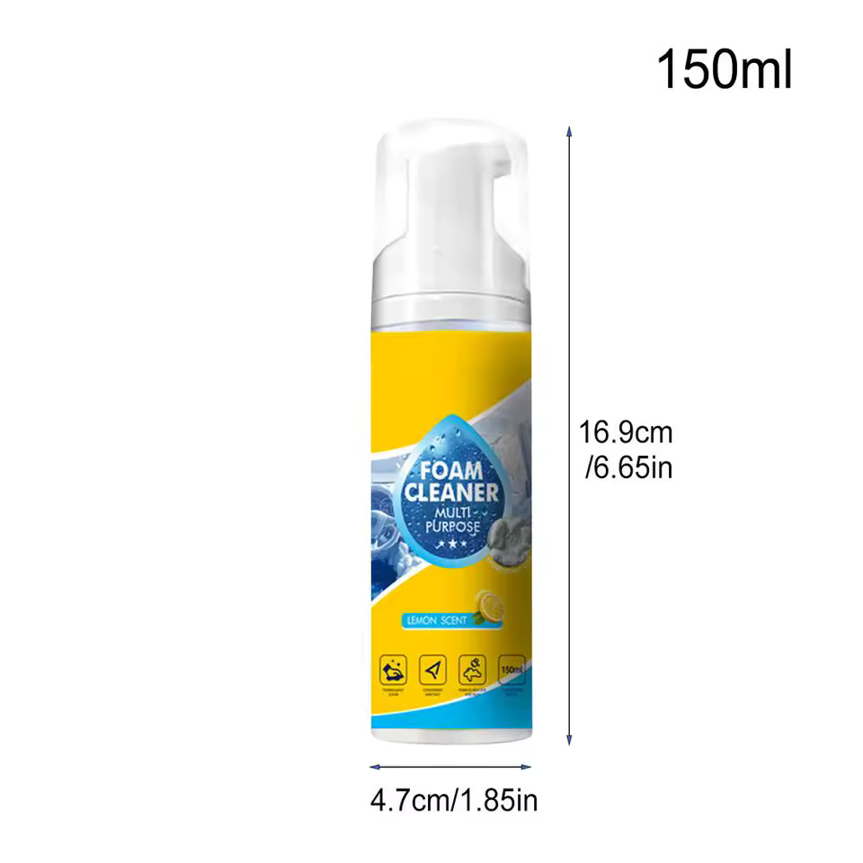 4-in-1 Multi-Enzyme Foam Cleaner, Deep Cleaning Spray for Car Kitchen Bathroom.