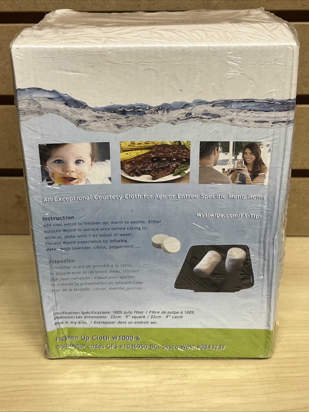 WYSI Compostable Freshen-up Cloths Wipes Add Water Box 1000 Compressed Tablets