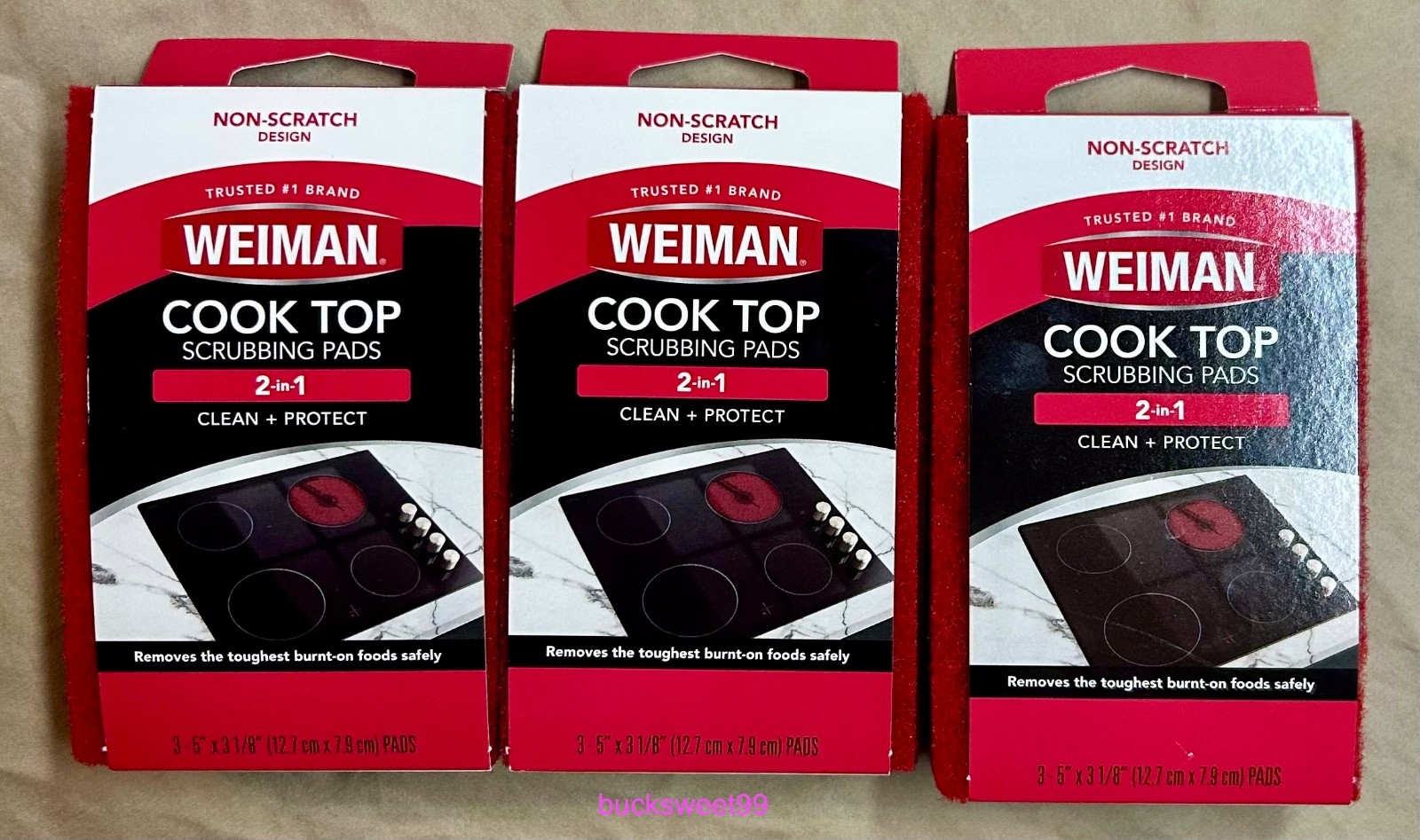 WEIMAN Cook Top Scrubbing Pads – NON- Scratch – 9 Pads TOTAL