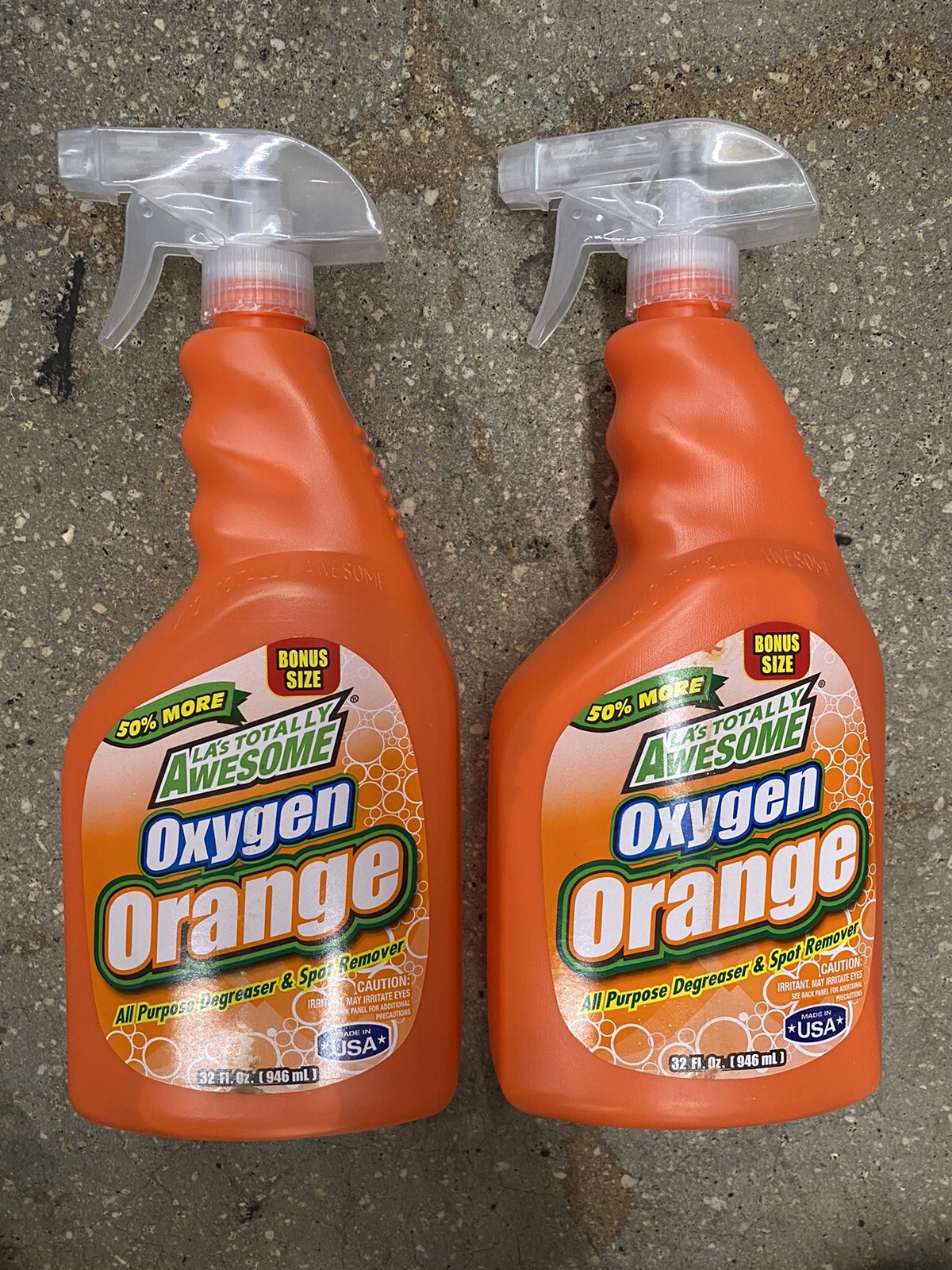 2 Pk LA’s Totally Awesome Oxygen Orange Cleaner 32Oz Degreaser Spot Remover
