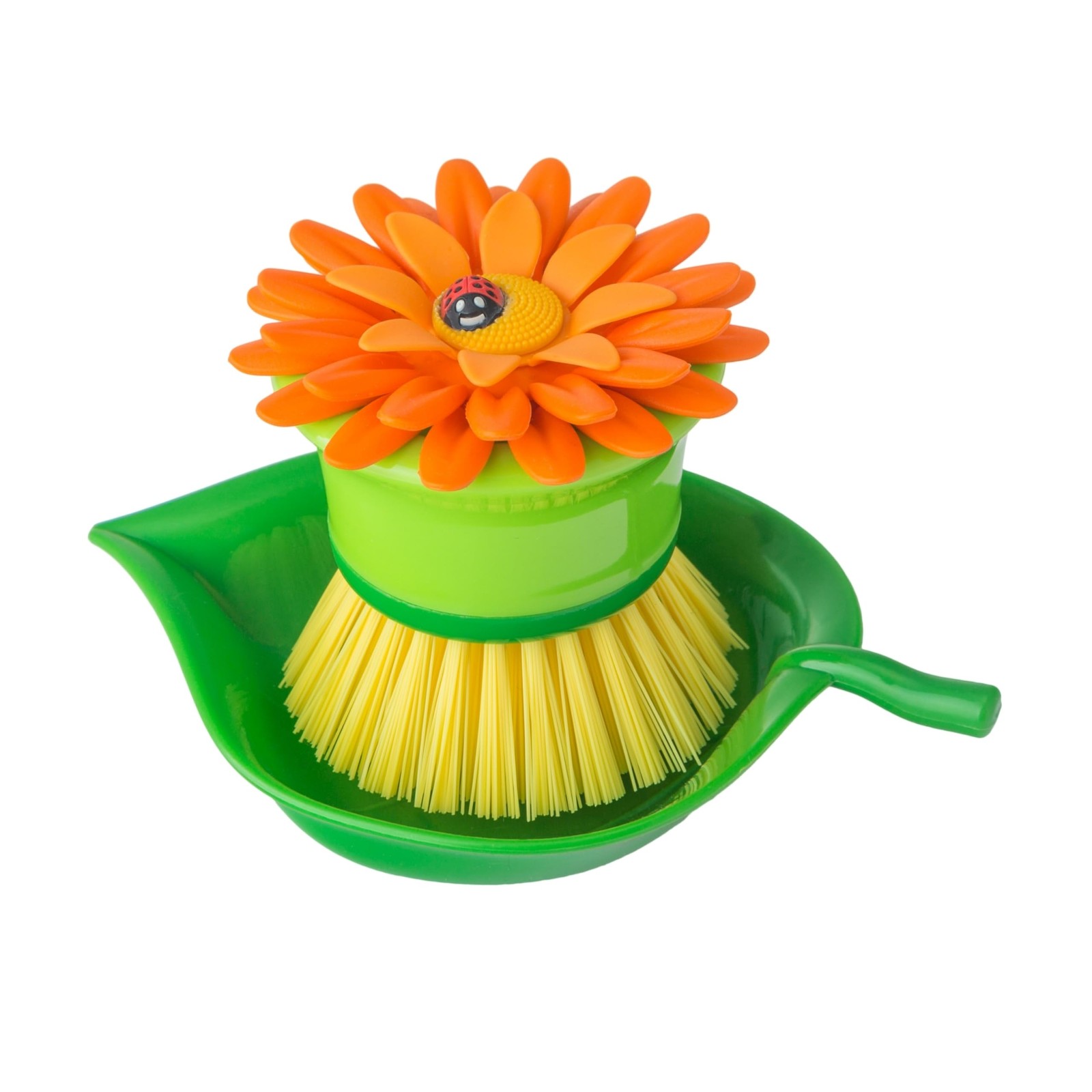 Flower Palm Dish Scrub Brush With Holder Kitchen Brushes For Dishes Sink Brush A