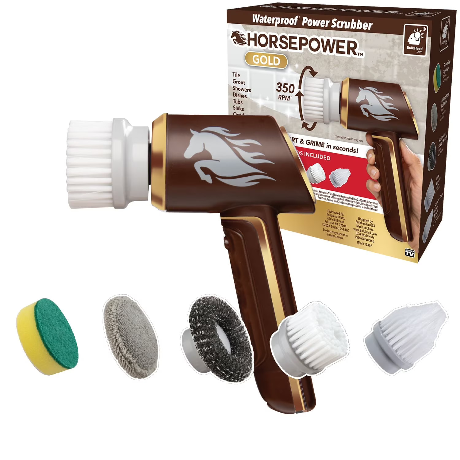 Ruby Horsepower Scrubber Gold Edition – 350 RPM Cordless Power Scrubber