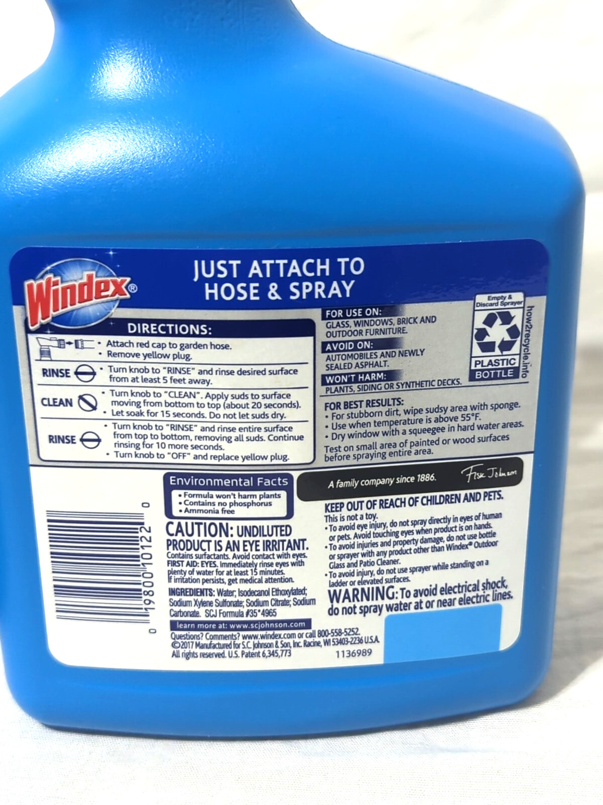 Windex Outdoor Glass Cleaner with Hose Attachment 32 oz Sparkling Windows