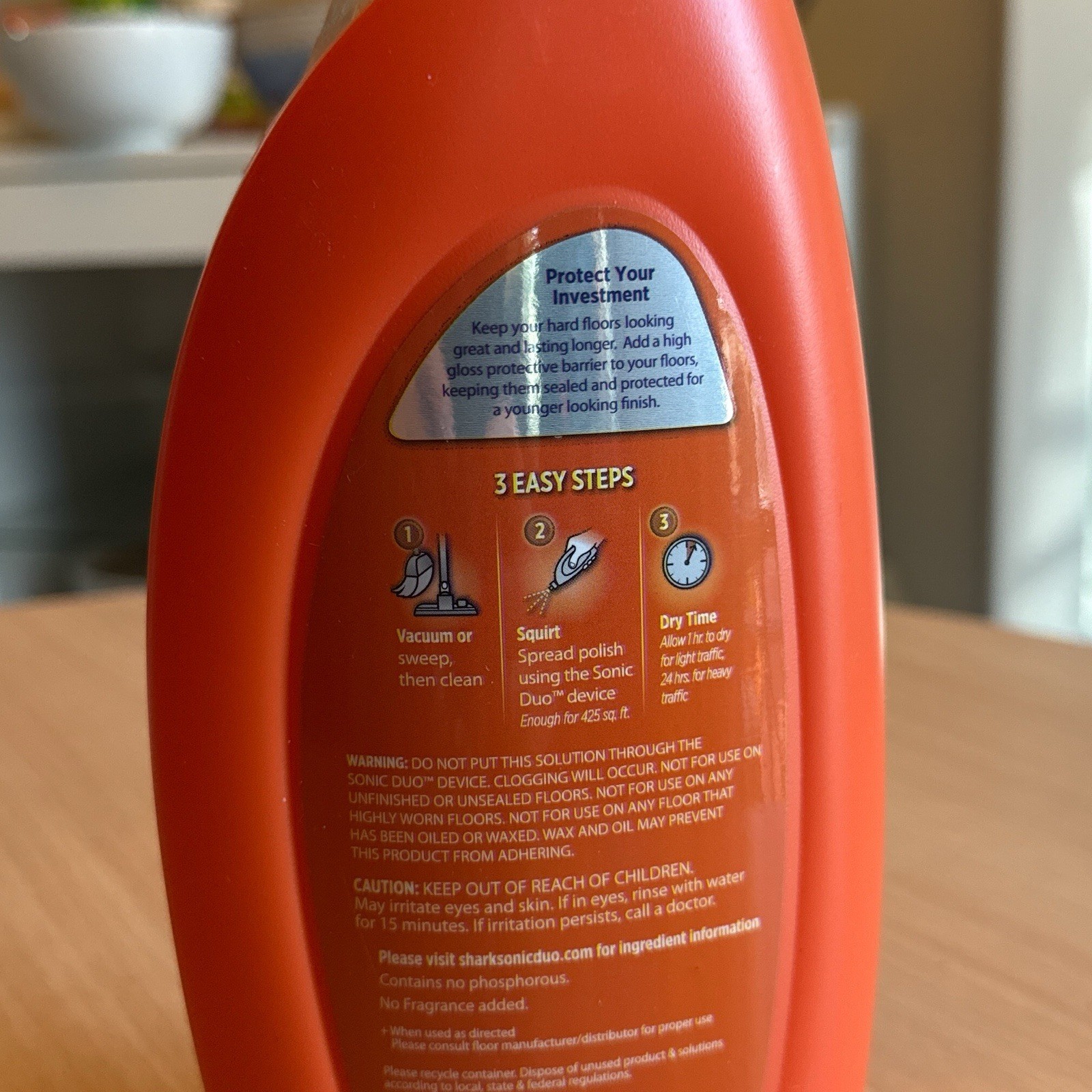 Shark Sonic Duo Wood & Hard Floor Polish 28 Fl oz Orange Bottle Sealed