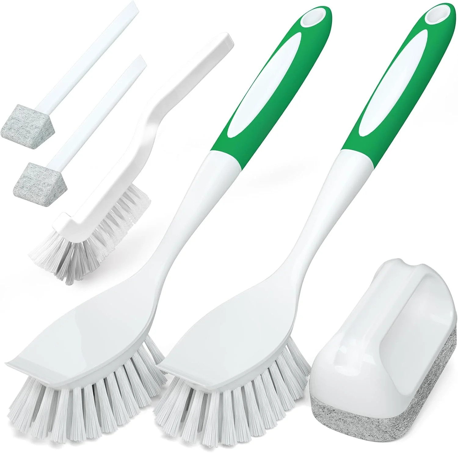 Holikme 6 Pack Dish Brush with Handle Kitchen Cleaning Brush Set for Pot, Pan, K