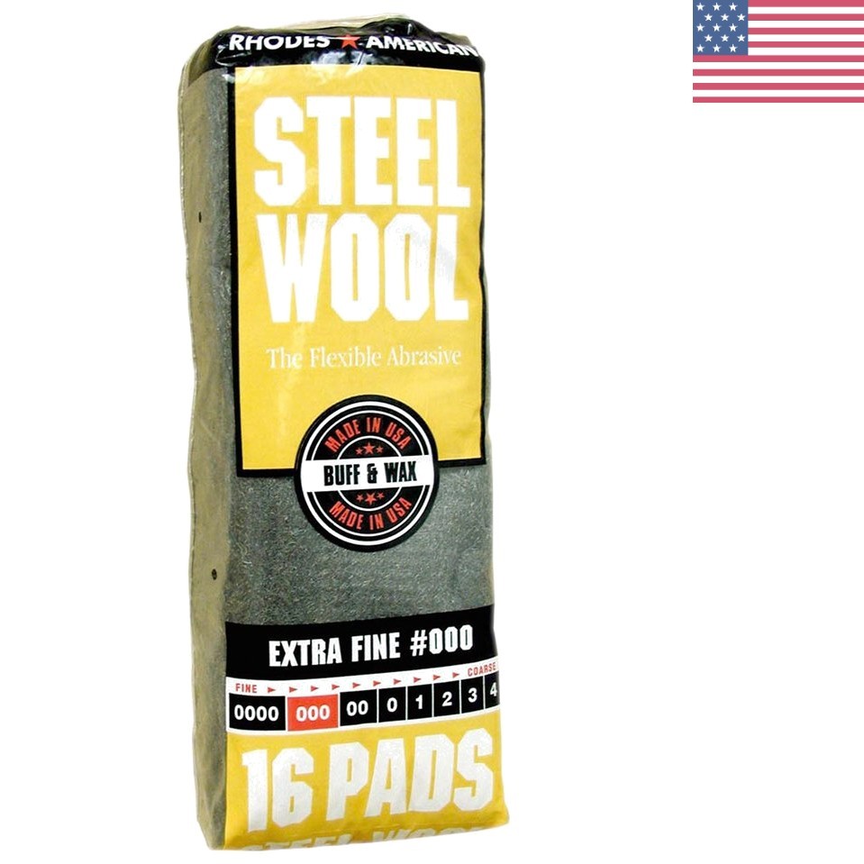 Luxury Extra Fine Grade Steel Wool Pads #000 – 16 Count for Polishing & Buffing