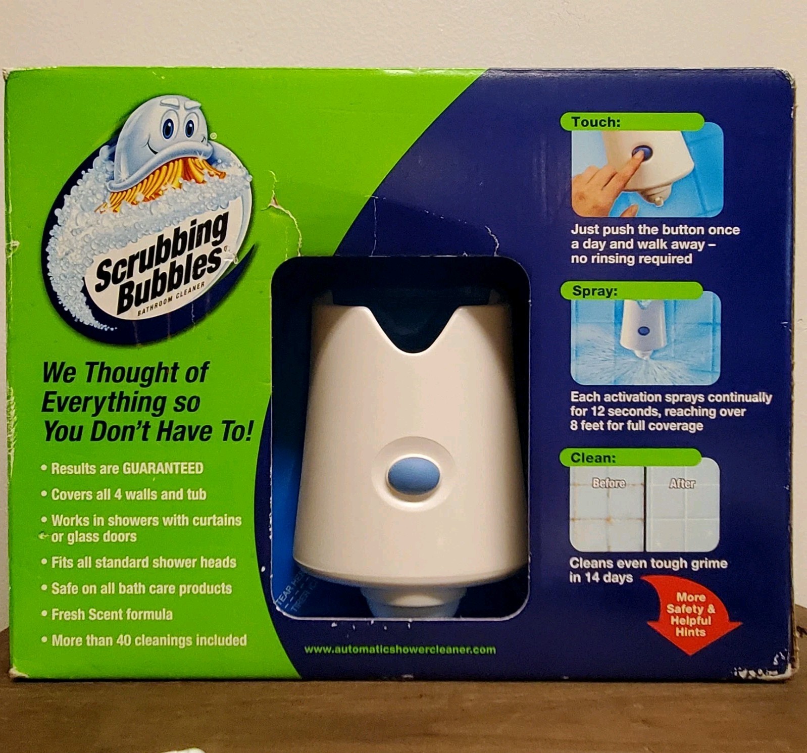 Scrubbing Bubbles AUTOMATIC BATHROOM SHOWER CLEANER Kit w/ 2 Cleaning Solutions
