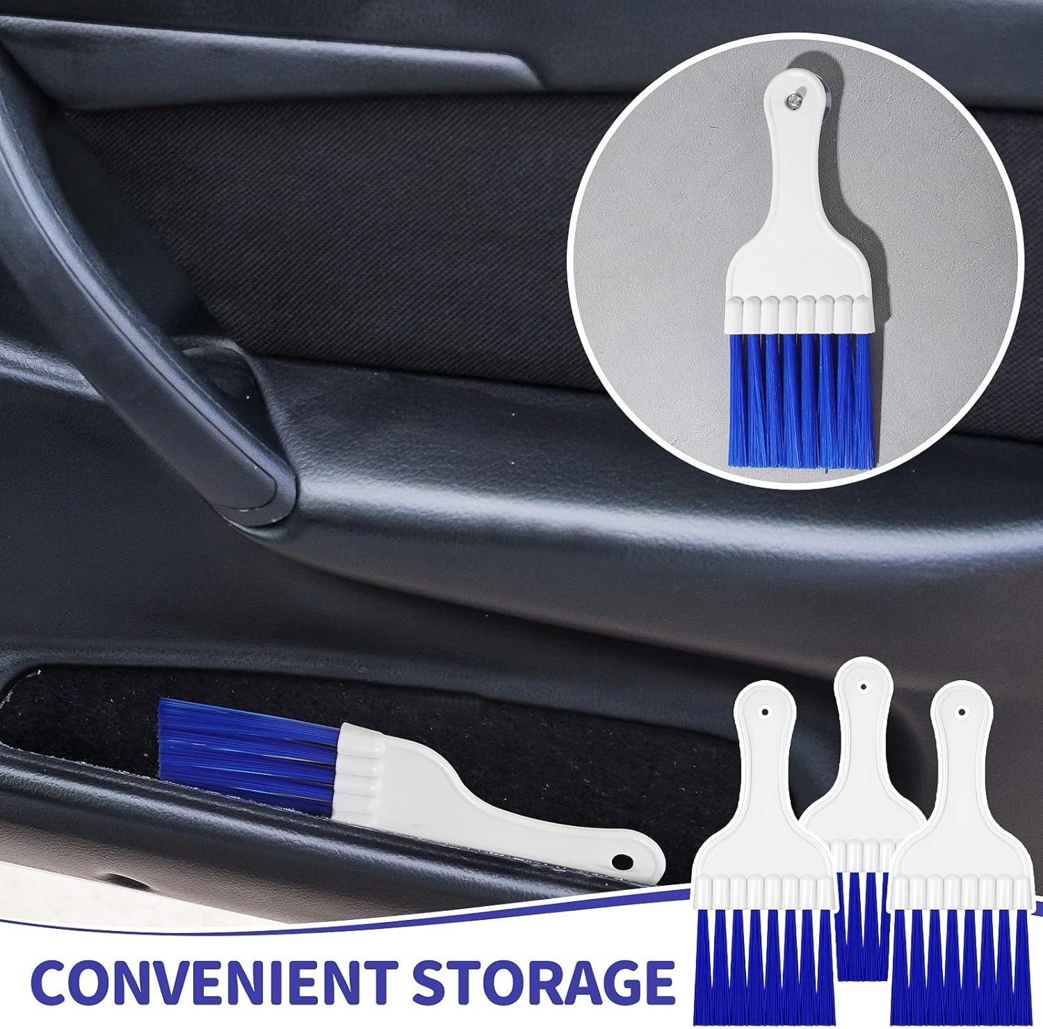 Effortless Cleaning with 4 Blue Plastic Coil Brushes for HVAC & Refrigerators