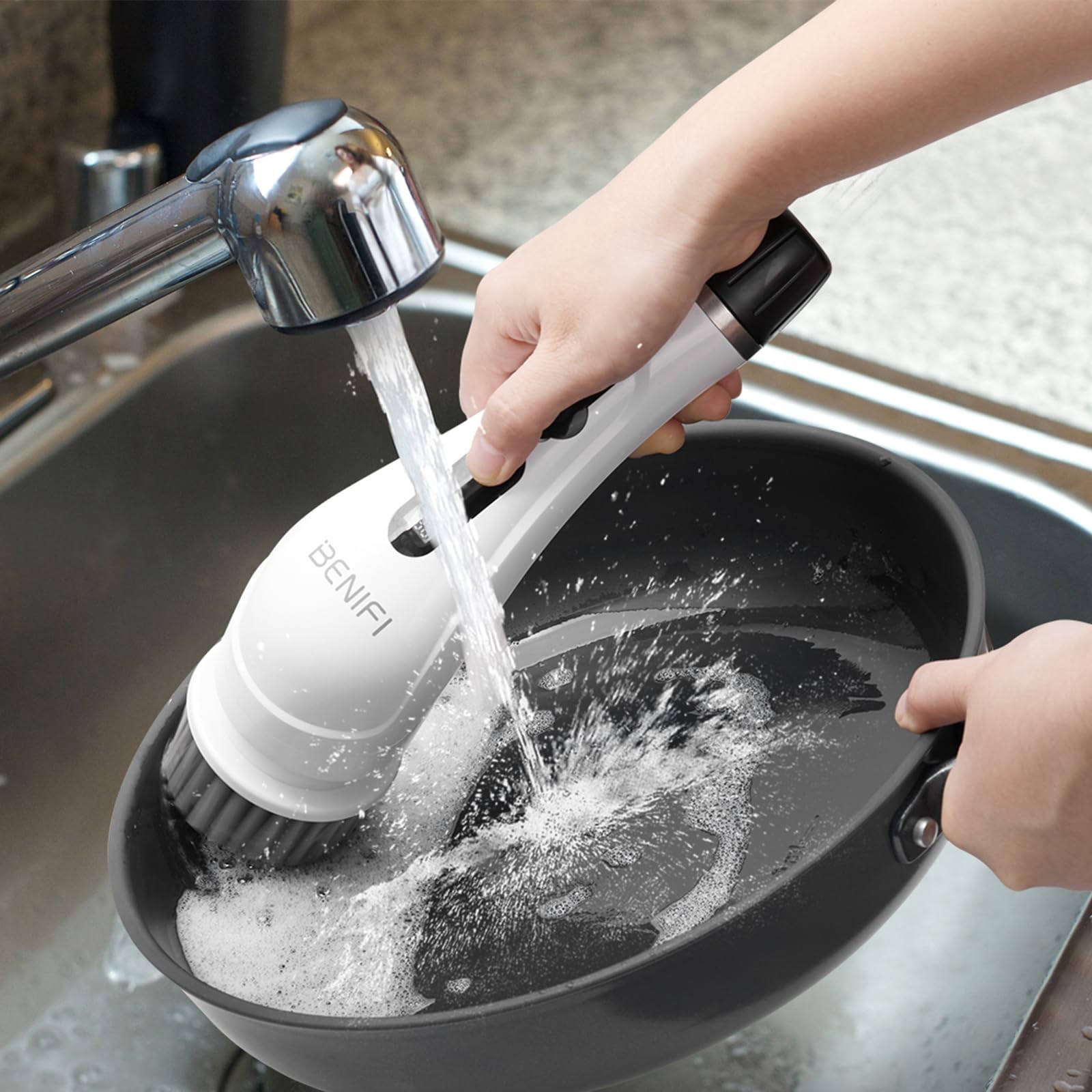 Electric Spin Scrubber Full-Body IPX7 Waterproof Cordless Bathroom Cleaning B…
