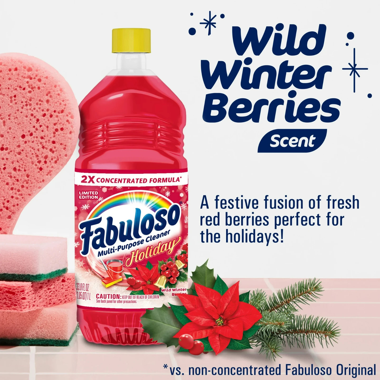 Fabuloso Holiday Multi-Purpose Cleaner, 2X Concentrated, Wild Winter Berries Sce