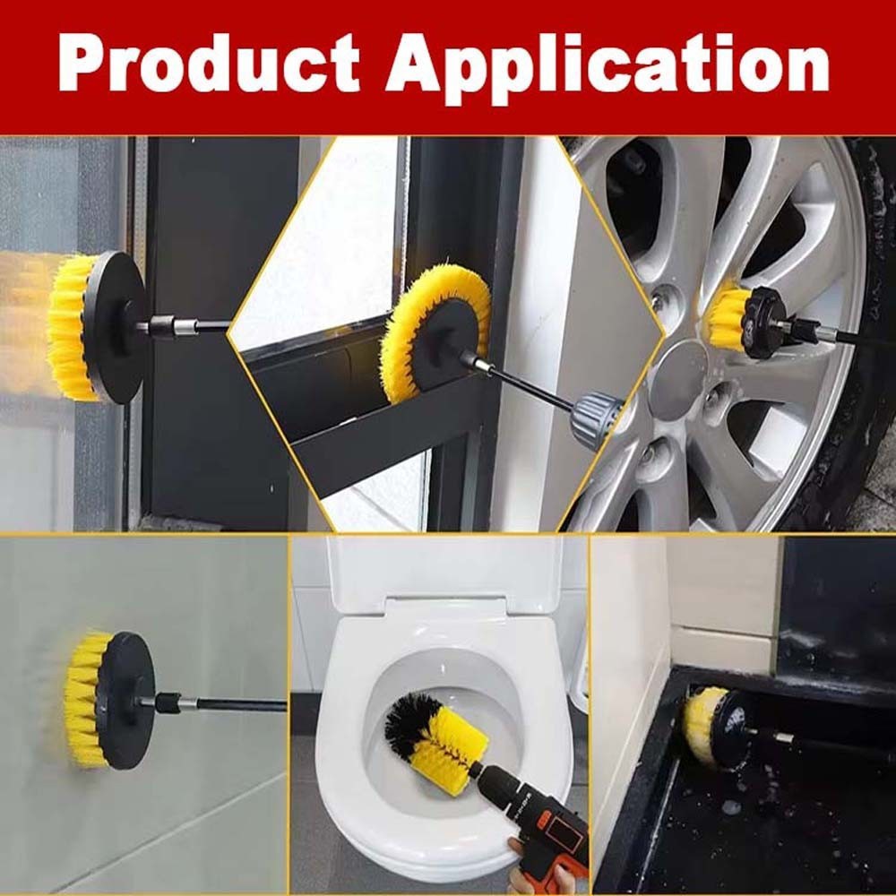 Drill Brush Electric Attachment Power Scrubber Cleaner Cleaning Carpet 3.5 Inch