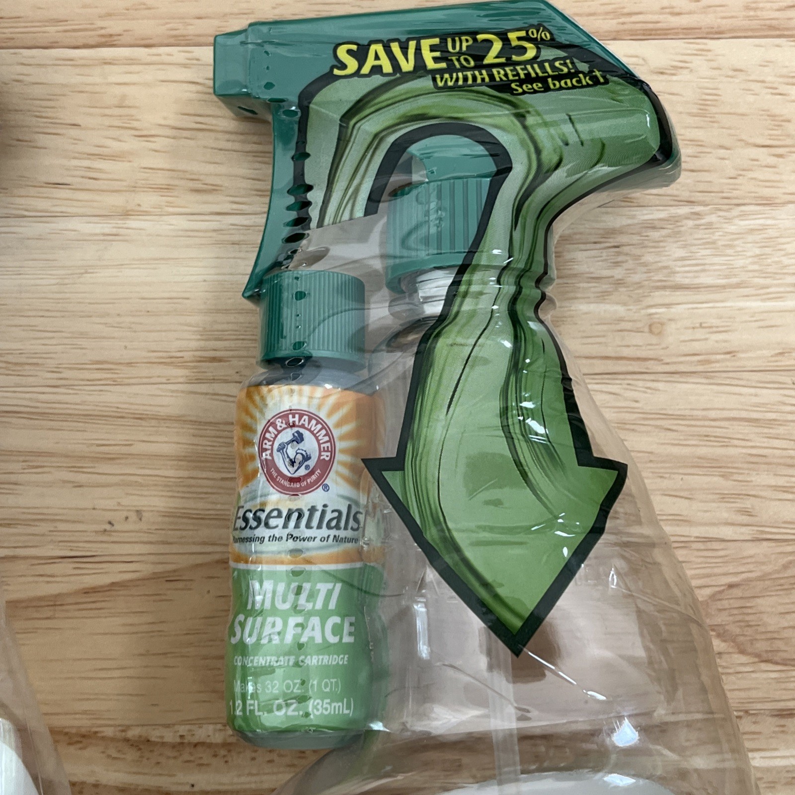 2 NEW Arm & Hammer Essentials Refillable Spray, Multi-Surface & Glass Cleaner