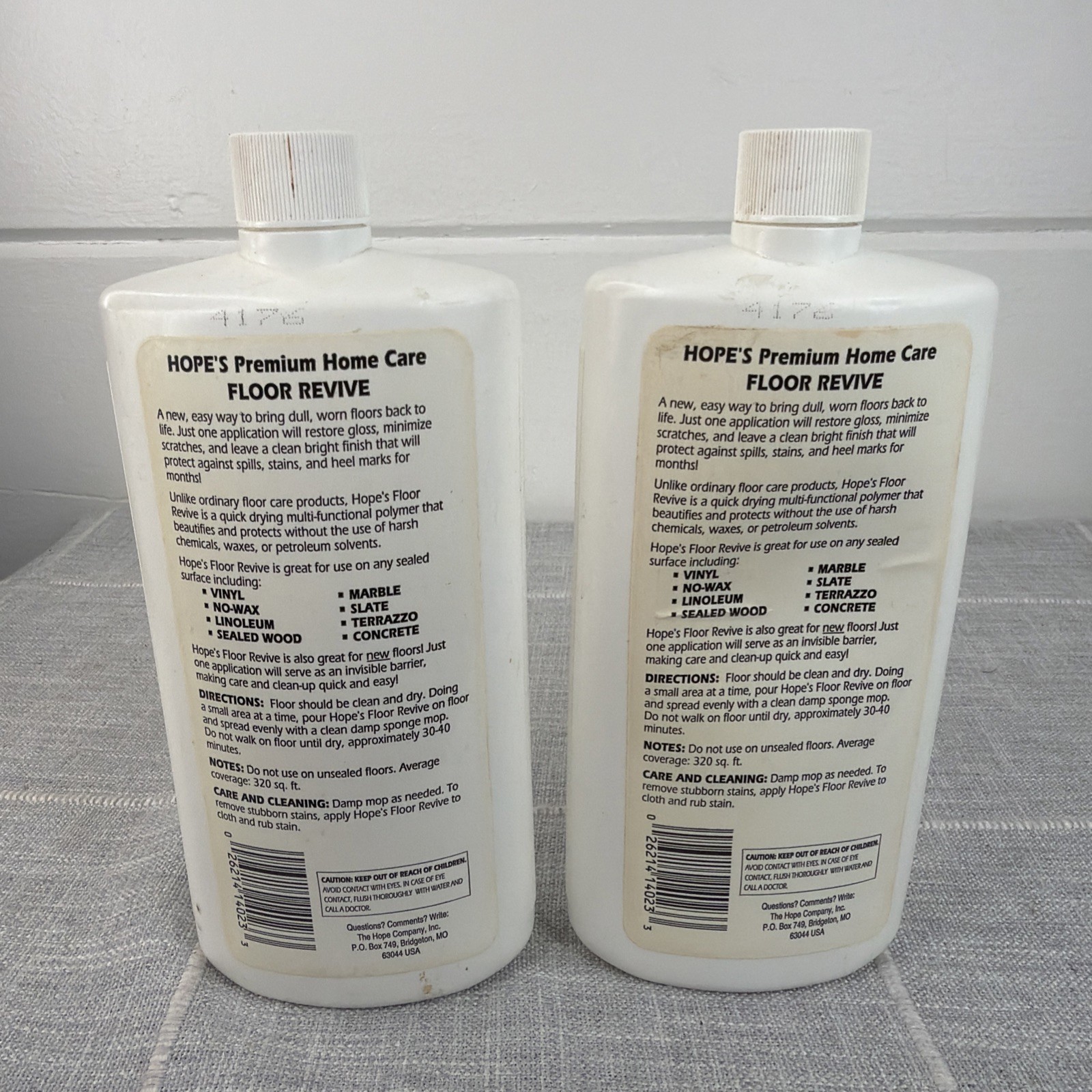 Hope’s Premium Home Care Floor Revive Renews and Protects 16 FL Oz LOT OF 2