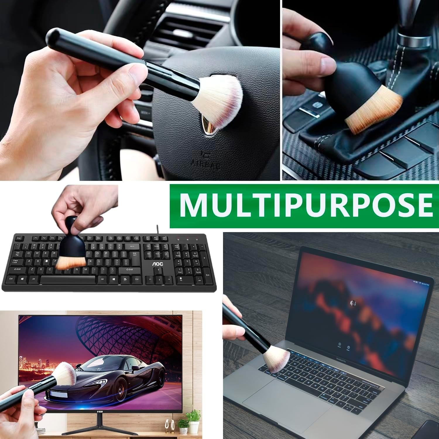 Compact Microfiber Duster Brushes – Ideal for Keyboards, Screens, and Interiors