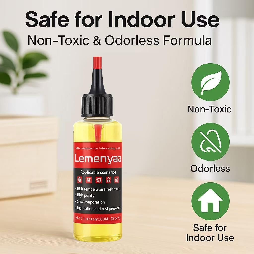 Door Hinge Lubricant – 2 OZ Silicone Oil for Squeaky Hinges, Doors, Garage Doors