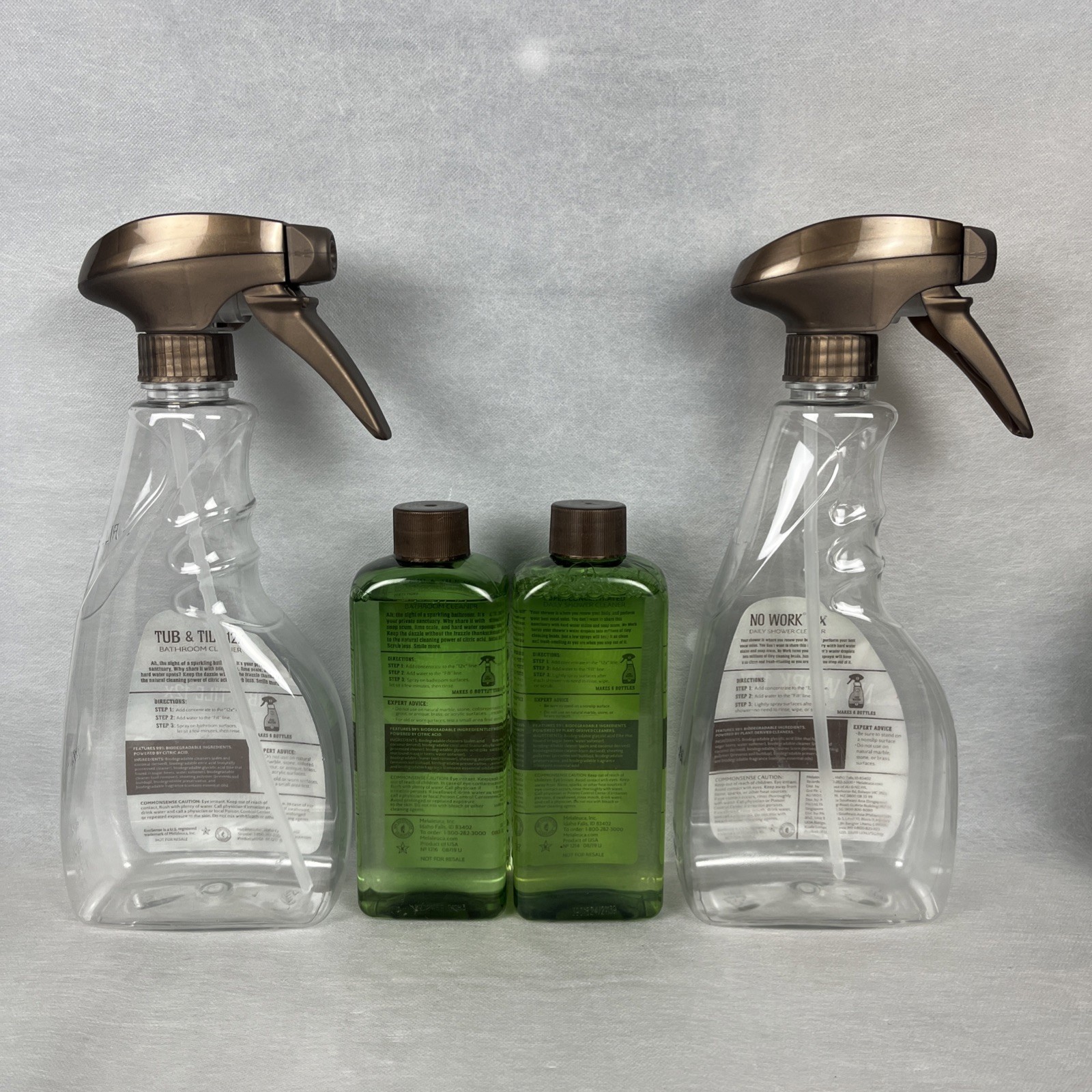Melaleuca EcoSense No Work Shower & Tub & Tile Concentrate 8oz + Spray Bottles