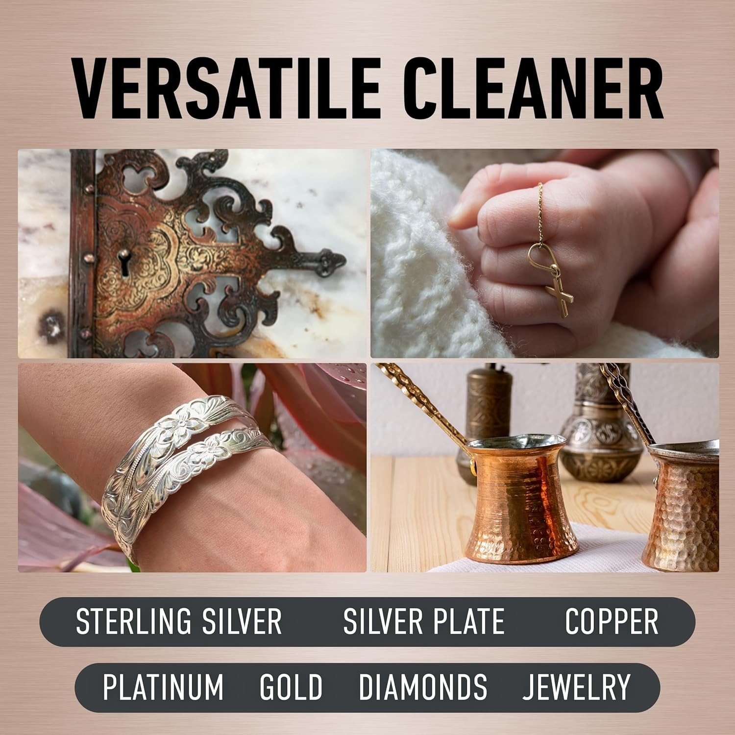 12 oz Tarnish Remover Cleaner Liquid Bottle Jewelry Silver Copper Brass Metal