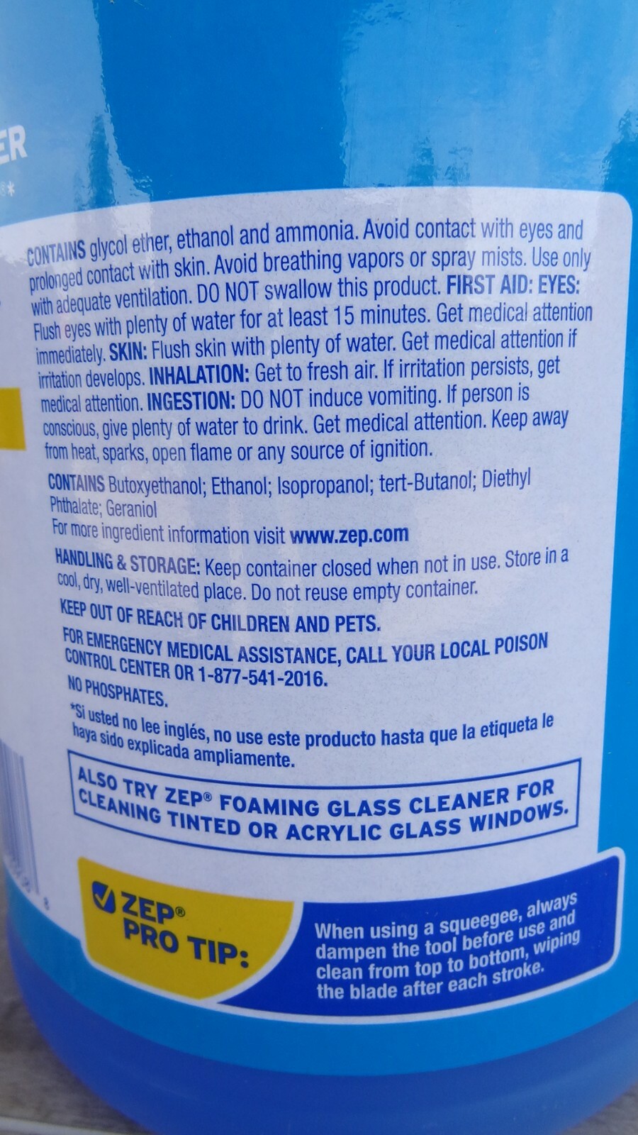 ZEP Streak-Free Glass Cleaner Ammonia Based Professional 1 Gal. (Case of 4)