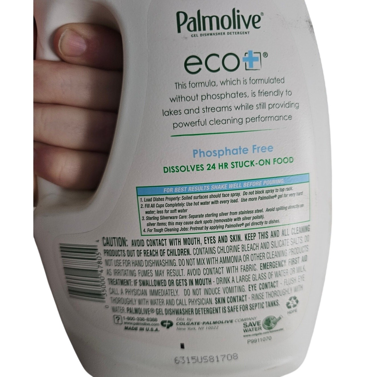 2 Bottles Palmolive Eco Dishwasher Detergent Gel Lemon Splash 45 oz
