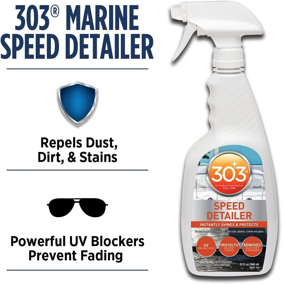 Marine Speed Detailer – Instantly Shines And Protects – UV Protection, 32 fl. oz