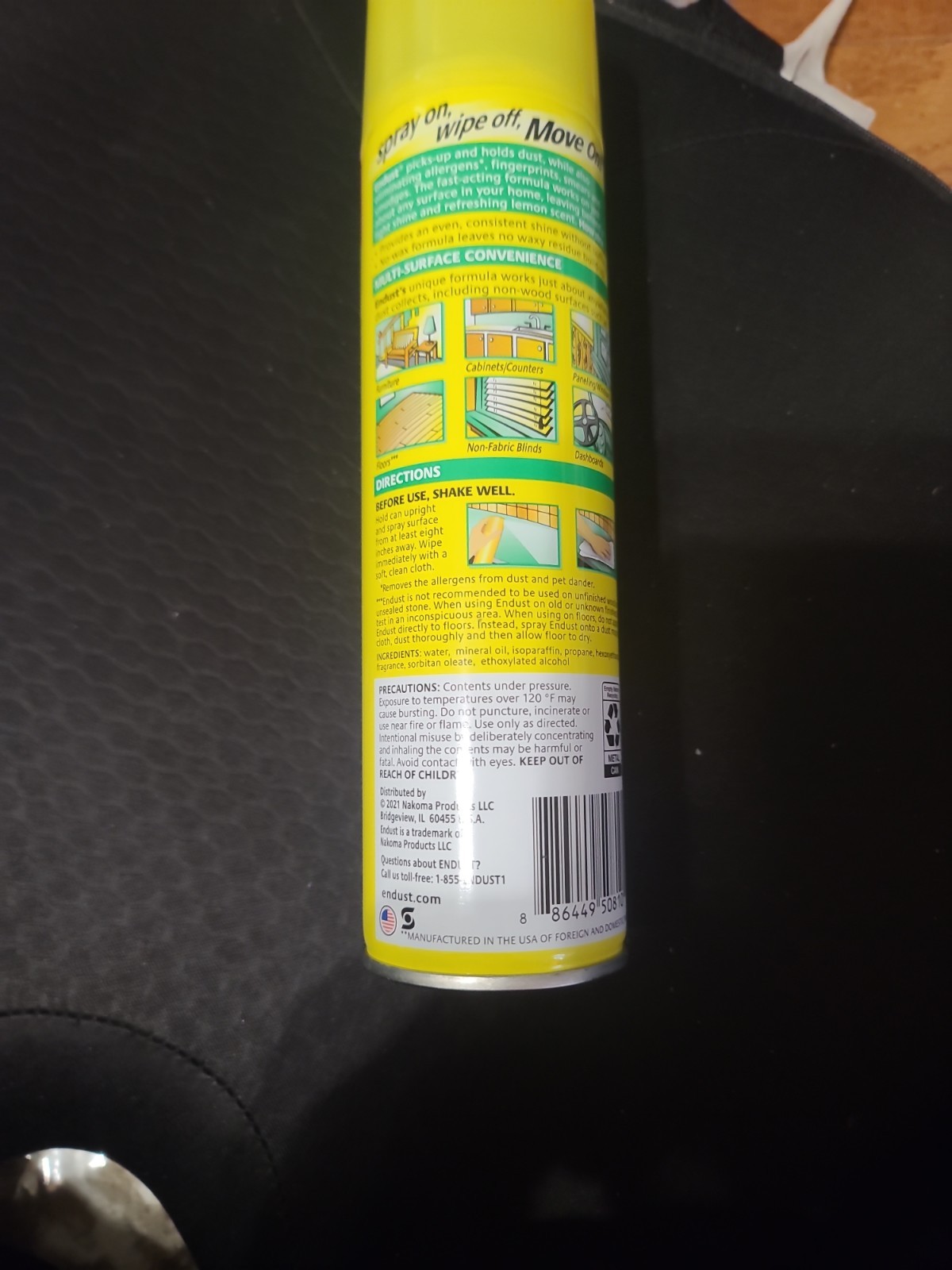 Endust® Multi-Surface Dusting and Cleaning Spray, Lemon Zest, Aerosol, 12.5 oz.