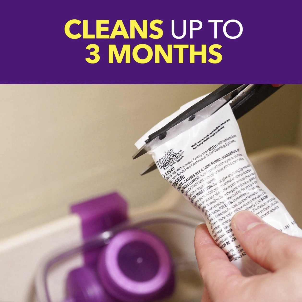 Kaboom Scrub Free! Continuous Clean 3-Pack Refill Refills, 2 Boxes (6 Refills)