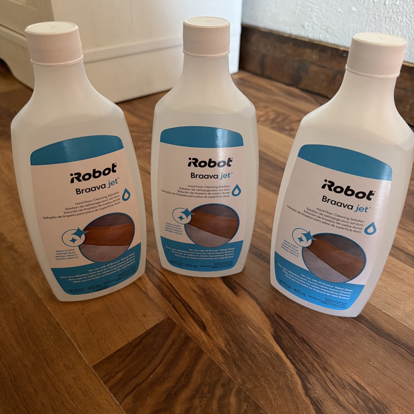 Lot of 3 iRobot Braava Jet Hard Floor Cleaning Solution 16oz Bottles X 3 NEW