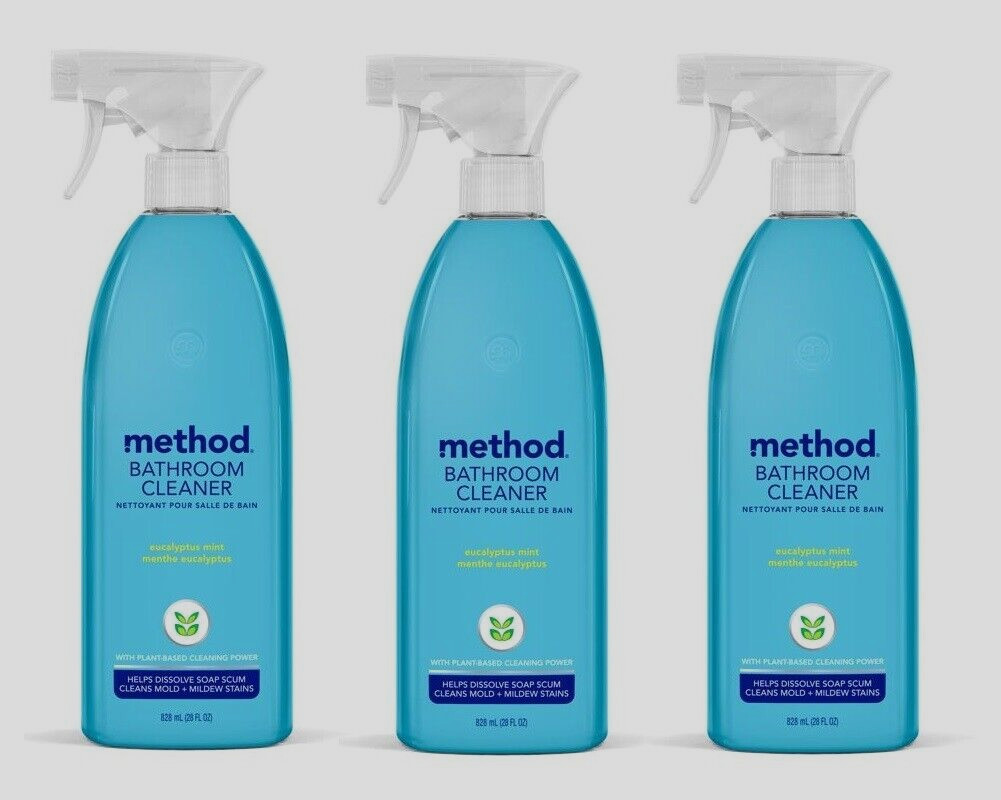 3 ~ Method Eucalyptus Mint Scent Bathroom Tub and Tile Cleaner 28 oz Liquid New
