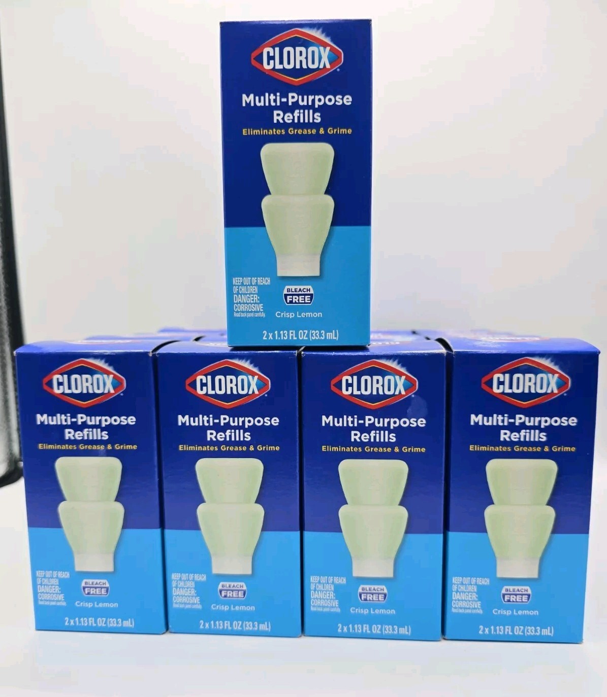 Lot Of 17 Clorox Multi-Purpose Cleaner Refills 2 pack Crisp Lemon New in Box