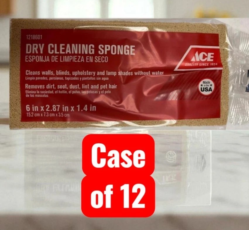 12 Ace Medium Duty Dry Cleaning Sponge For Multi-Purpose 6 in. L 12 pc