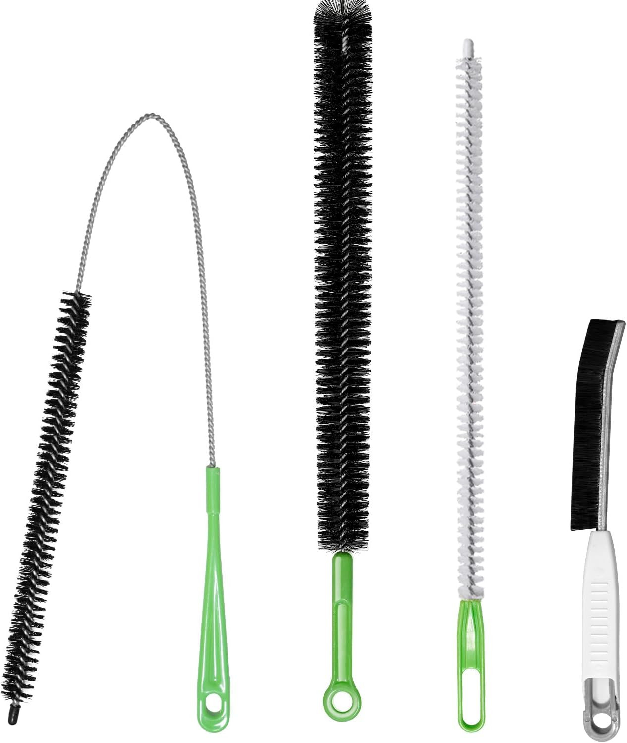 4Pcs Flexible Cleaning Brush Set for Dryer Vents, Fridge Coils, HVAC Systems & T
