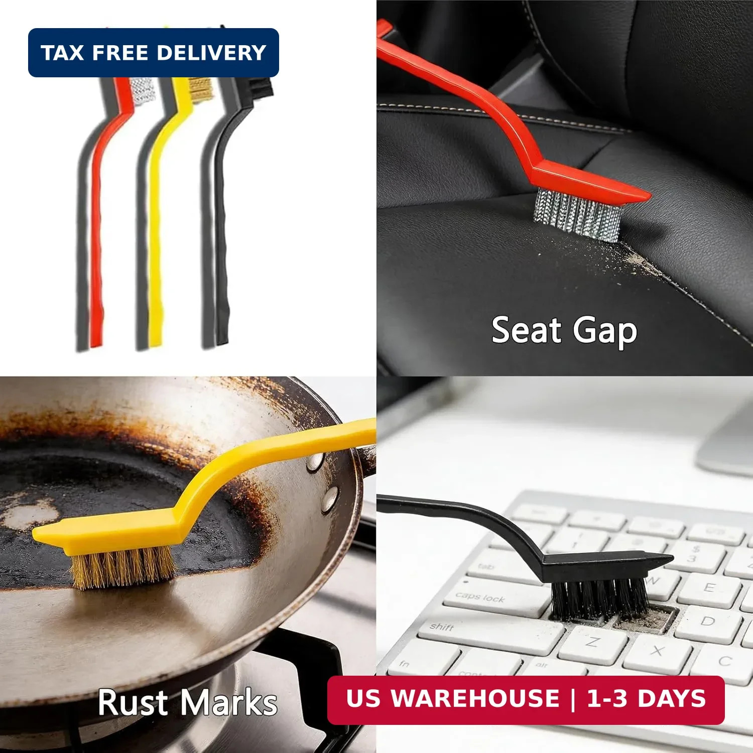 Crevice Cleaning Brush Tool – Heavy Duty Hard Bristle Gap Brush for Deep Cleanin